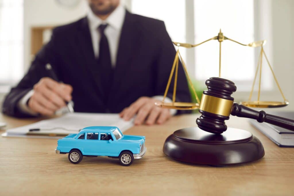 reno car accident lawyer sitting at desk
